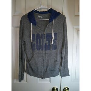 Touch Colts Full Zip Hoodie NFL Football Sweatshirt Gray Blue Large
